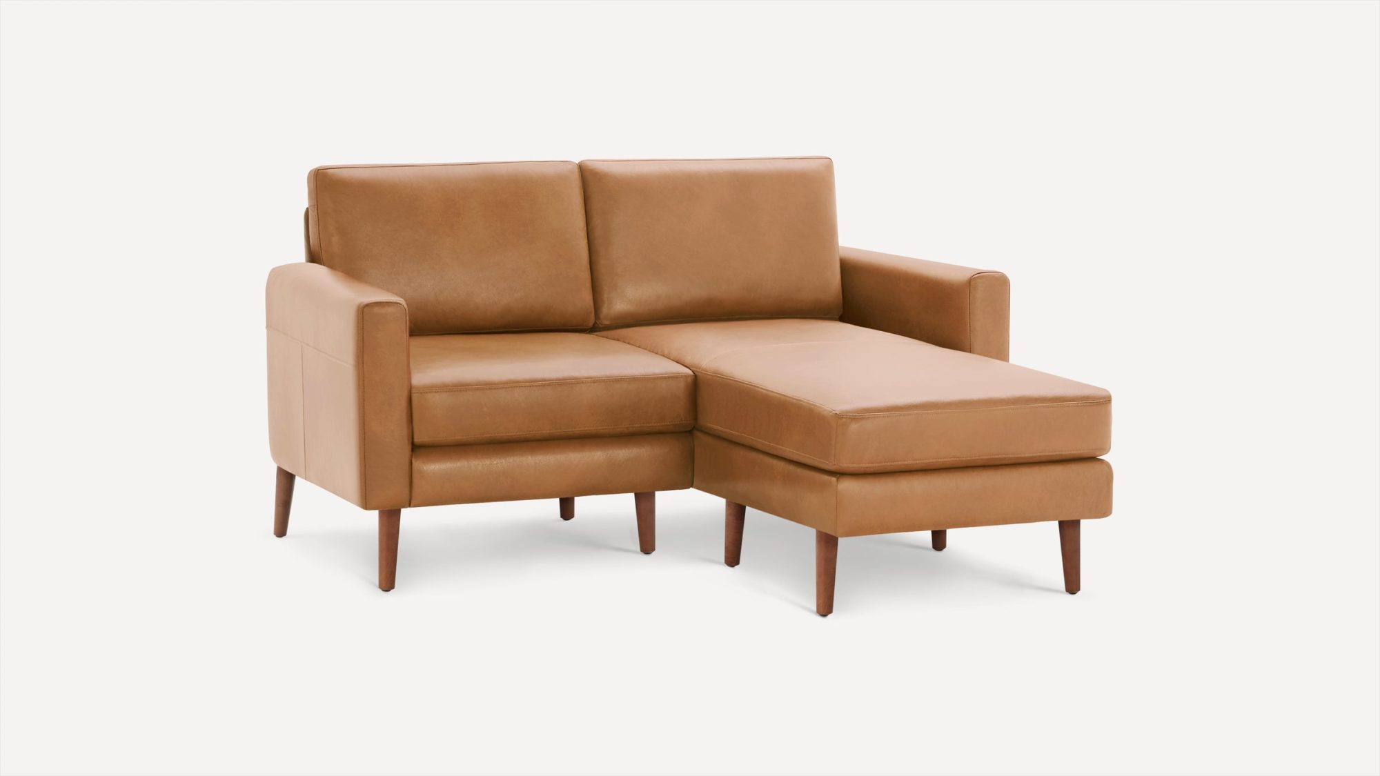 Nomad Leather Loveseat with Reversible Chaise